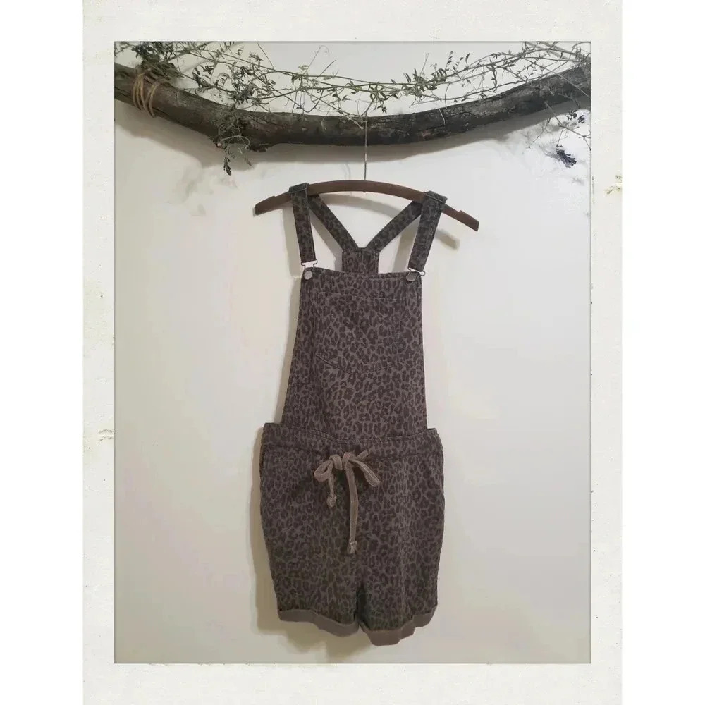 ✨BOGO FREE✨ Purple Brown Animal Print Cheetah Leopard Shortalls Overalls